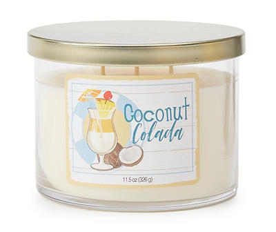 Coconut Colada Beige 3-Wick Jar Candle, 11.5 oz.