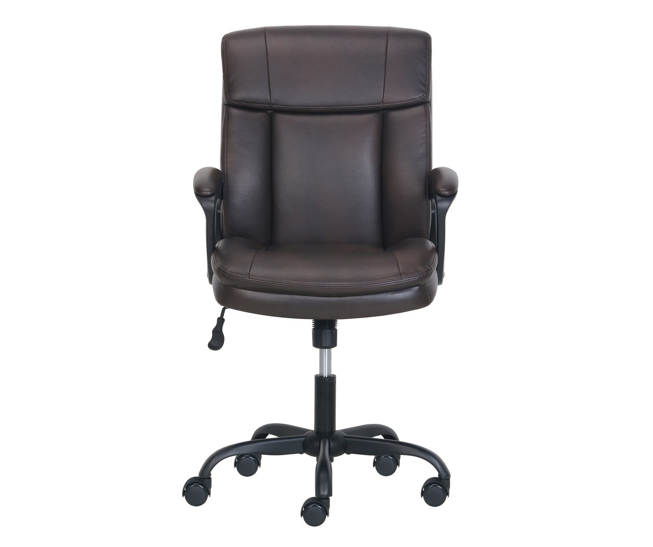 Real Living Brown Faux Leather Adjustable Swivel Office Chair