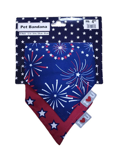 Stars & Fireworks Pet Bandanas, 2-Pack