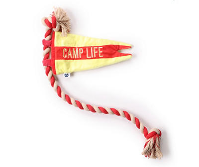 "Camp Life" Yellow & Red Flag Rope Toy
