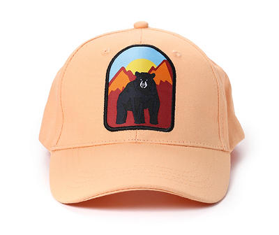 Peach Bear & Mountains Baseball Cap