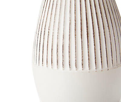 BHEC RIBBED TWO TONE VASE 8.4IN