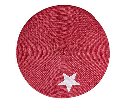 Red & White Star Braided Round Placemat