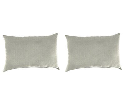 Husk Texture Stone Outdoor Lumbar Throw Pillows, 2-Pack