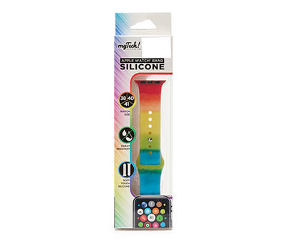 Rainbow Silicone Apple Watch Band, 38-41mm