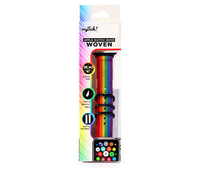 Rainbow Woven Nylon Apple Watch Band, 38-41mm