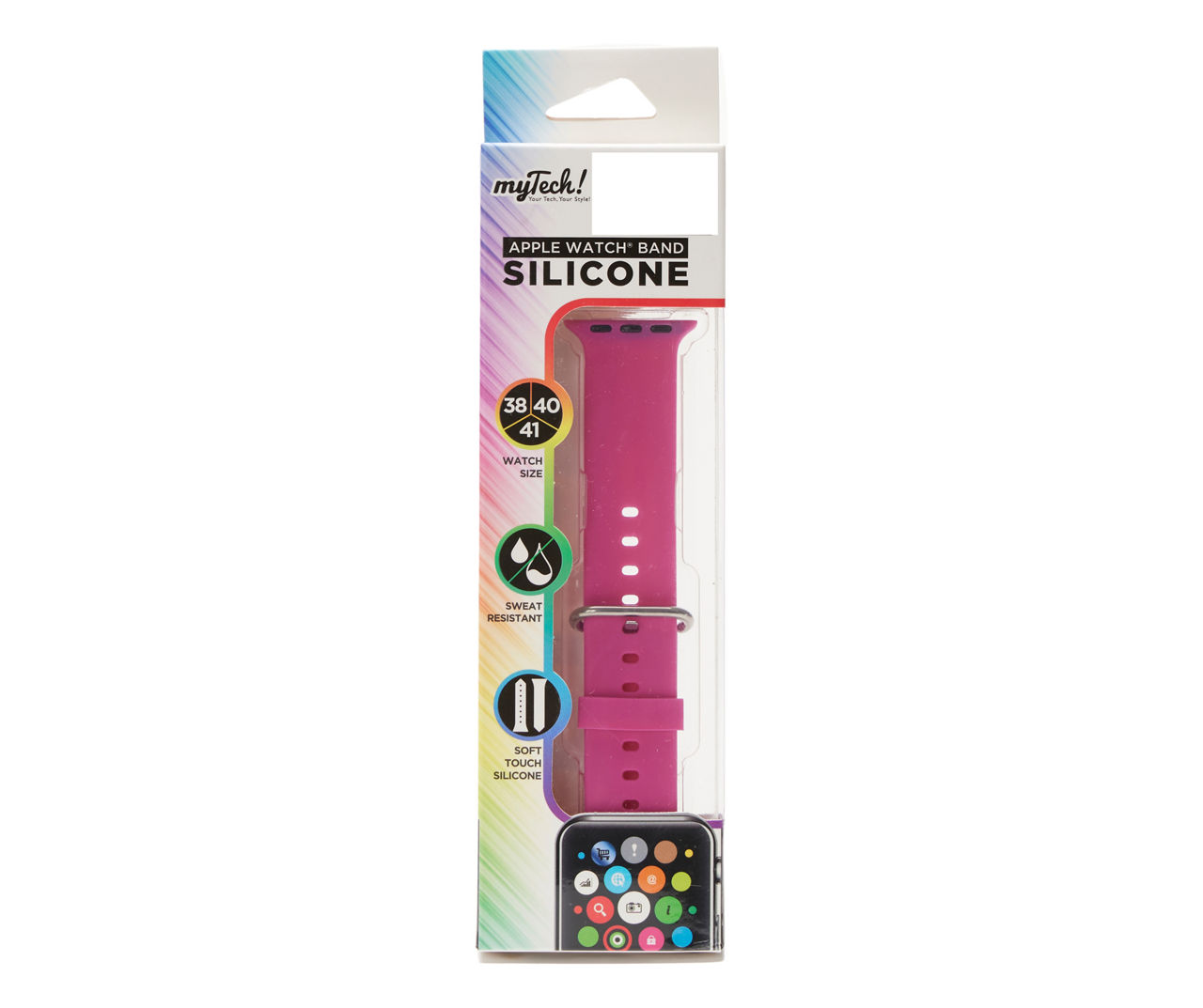 Pink Silicone Apple Watch Band, 38-41mm