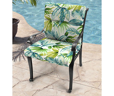 22" x 44" Seneca Caribbean French Edge Outdoor Chair Cushion with Ties and Hanger Loop