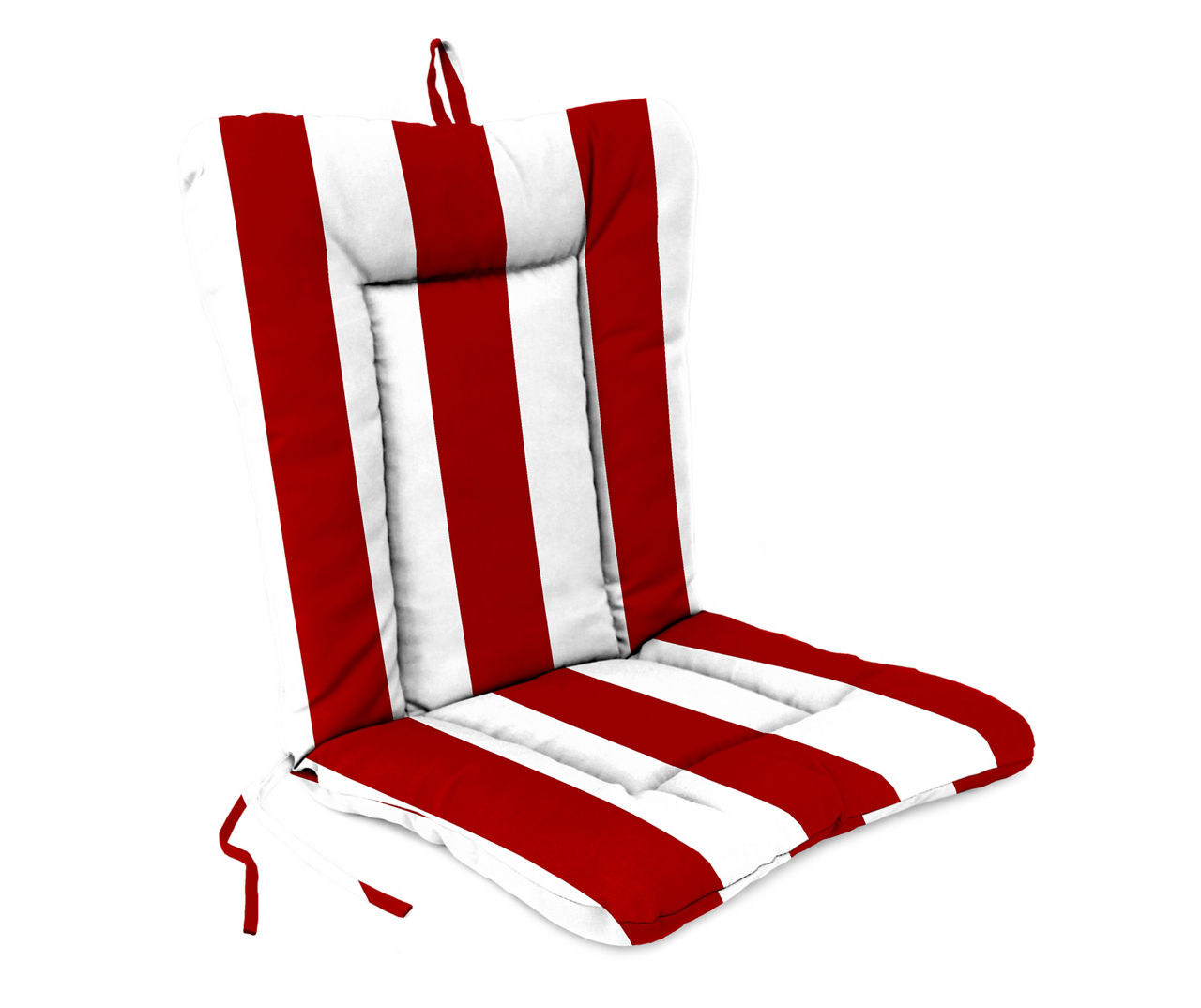 36.5 Red & Brown Tropical Striped Reversible Outdoor Patio Furniture Mid Back  Chair Cushions