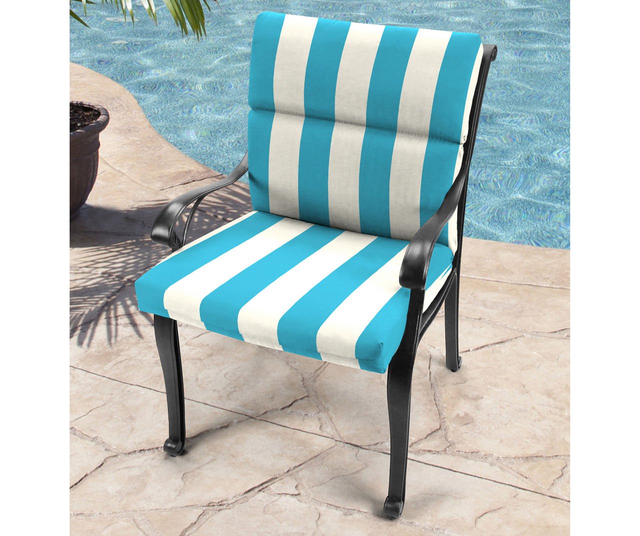 Cabana stripe chaise discount cushion