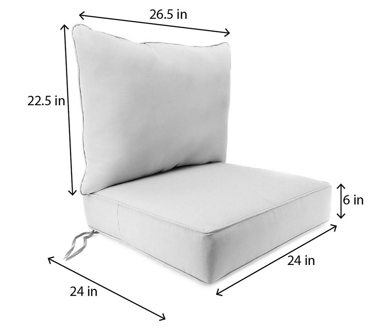 Outdoor Patio Deep Seat Chair Cushion, Seat and Back Cushion Set