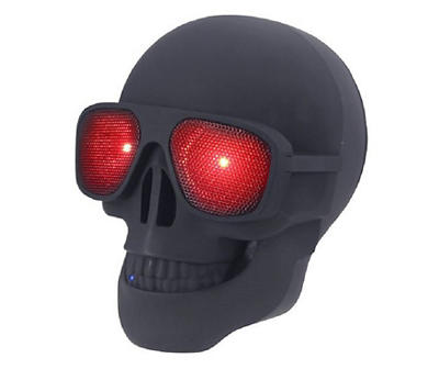 Black Portable LED Bluetooth Skull Speaker