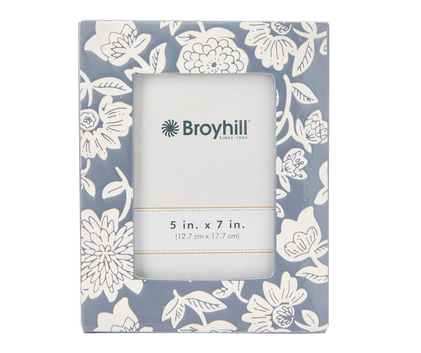 Broyhill Blue Floral Ceramic Picture Frame, (5" x 7") Big Lots