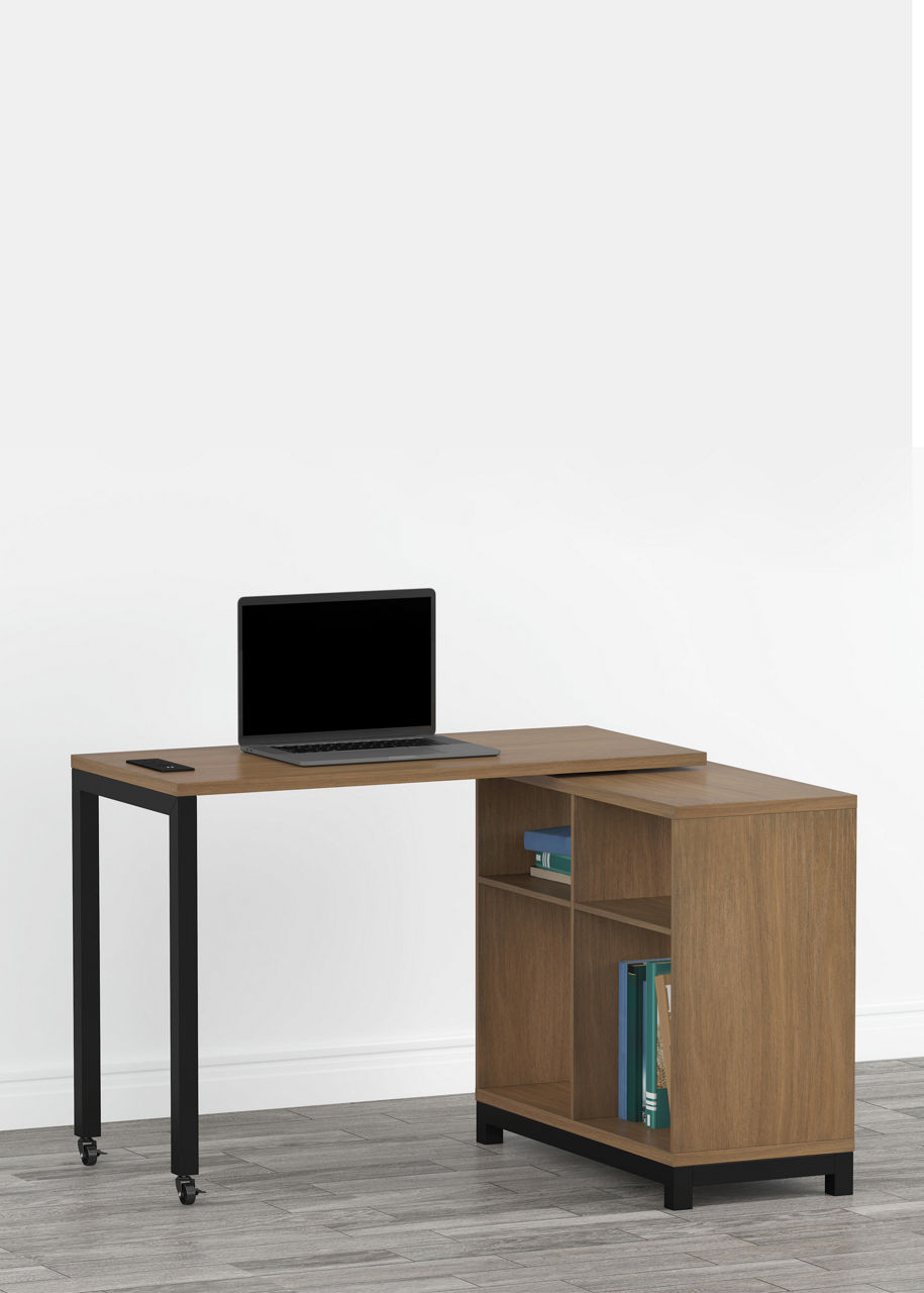 Seven Hills Acorn Metal & Melamine 4-Cube Pivot Desk with USB Charging
