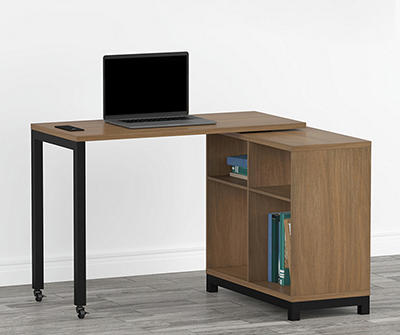 Seven Hills Acorn Metal & Melamine 4-Cube Pivot Desk with USB Charging
