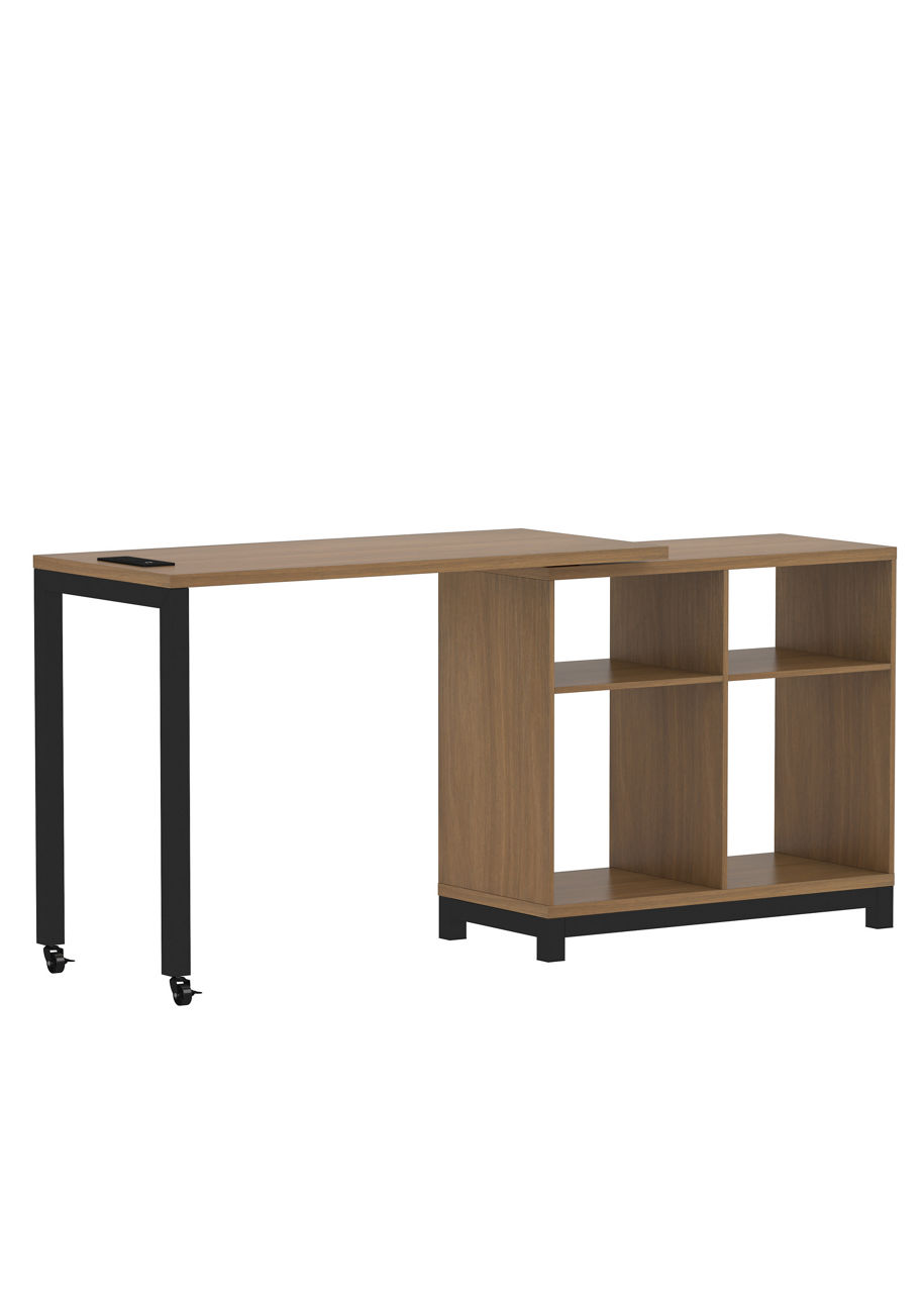 Seven Hills Acorn Metal & Melamine 4-Cube Pivot Desk with USB Charging