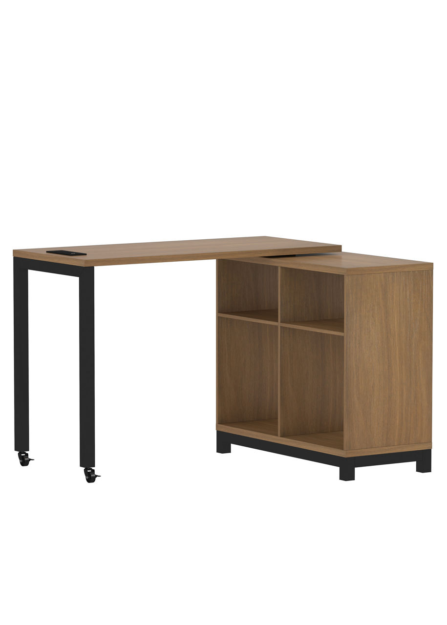 Seven Hills Acorn Metal & Melamine 4-Cube Pivot Desk with USB Charging