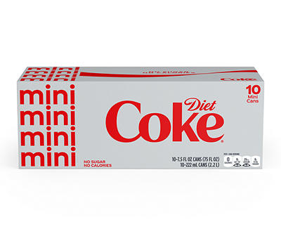 Mini Diet Coke 7.5 Fl Oz 10 Count Can