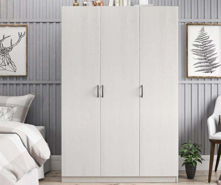 Ivory Oak 3-Door Storage Wardrobe