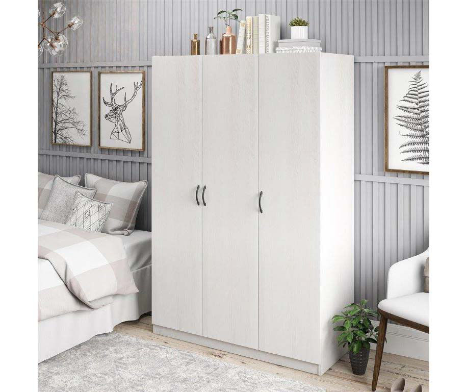 Ivory Oak 3-Door Storage Wardrobe