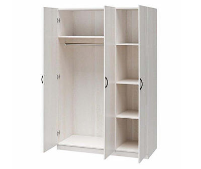 Ivory Oak 3-Door Storage Wardrobe