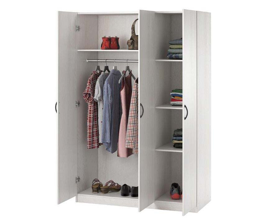 Ameriwood Ivory Oak 3-Door Storage Wardrobe