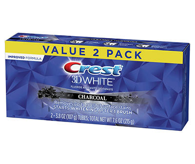3D White Charcoal Toothpaste, 2-Pack