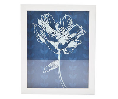 Blue Lined Floral 2 Framed Art Print