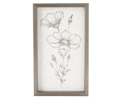 White & Gray Dandelion Framed Wall Plaque