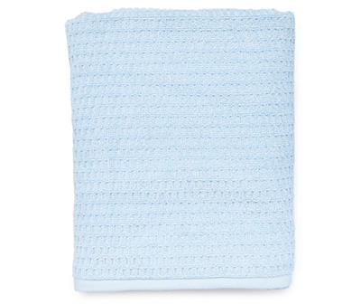 Airy Blue Waffle-Texture Bath Towel