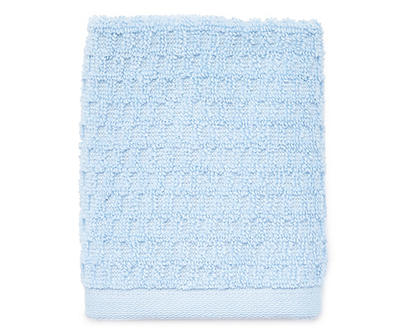 Airy Blue Waffle-Texture Washcloth