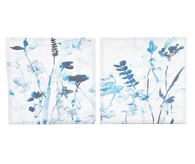 Blue & White Botanical 2-Piece Wrapped Canvas Set
