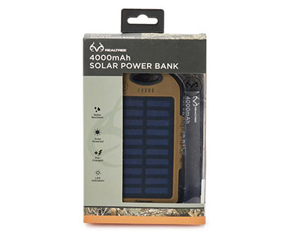 Brown 4,000-mAh Solar Power Bank