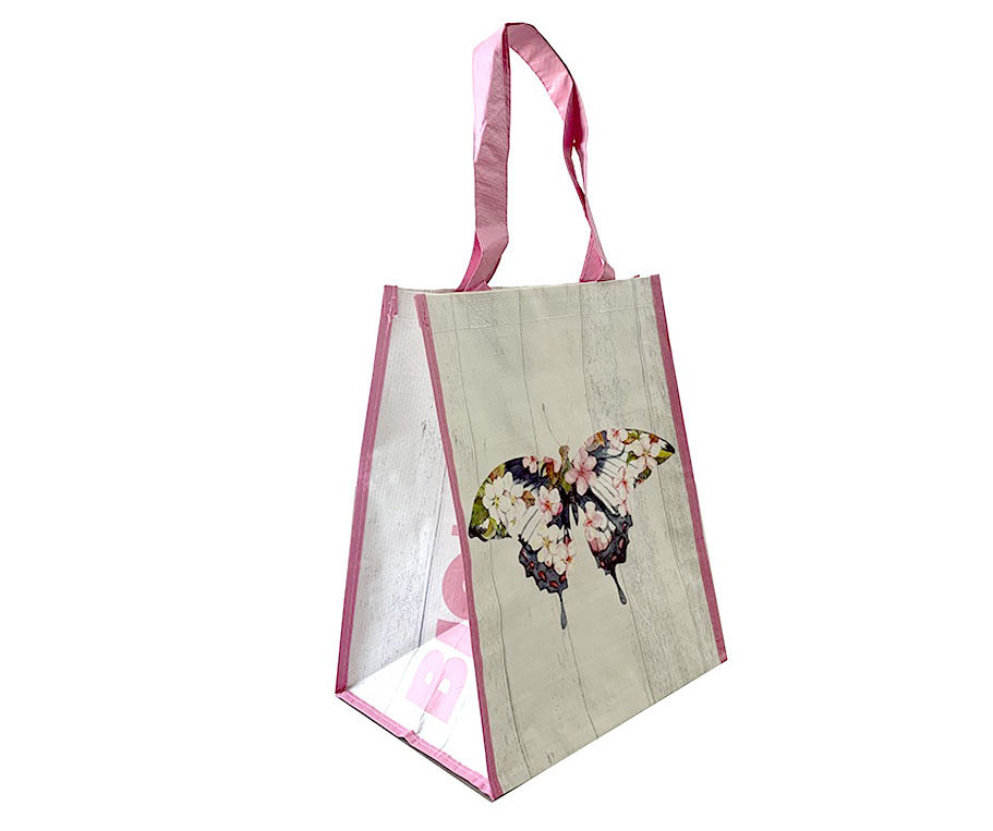 Floral Butterfly Reusable Tote Bag