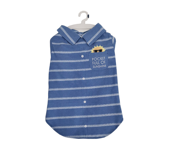 Pet X-Large "Pocket Full Of Sunshine" Blue Stripe Shirt