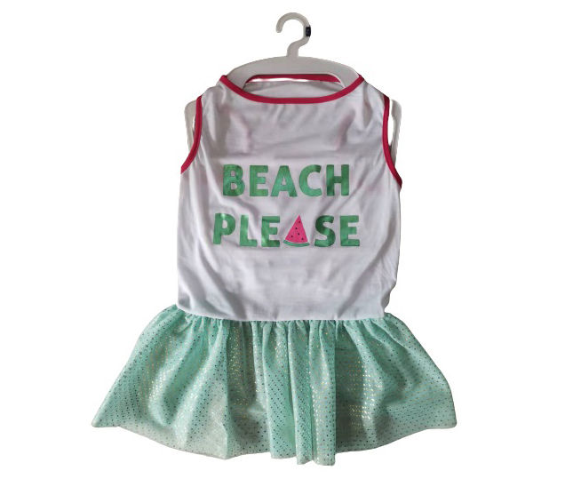 Pet X-Large "Beach Please" Green Dress