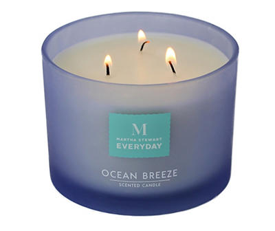 Ocean Breeze Wedgewood Frosted Lidded 3-Wick Jar Candle, 13.3 oz.