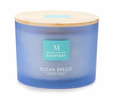 Ocean Breeze Wedgewood Frosted Lidded 3-Wick Jar Candle, 13.3 oz.