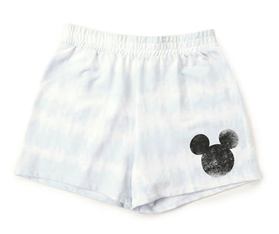 Disney Women's Blue & White Vintage Mickey Tie-Dye Shorts