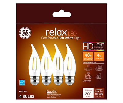 4-Watt Relax HD Soft White CAM Light Bulbs, 4-Pack