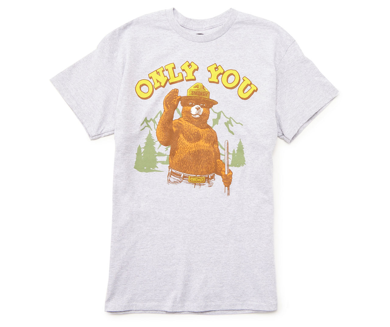 Men's Size XX-Large "Only You" Heather Gray Smokey The Bear Graphic Tee