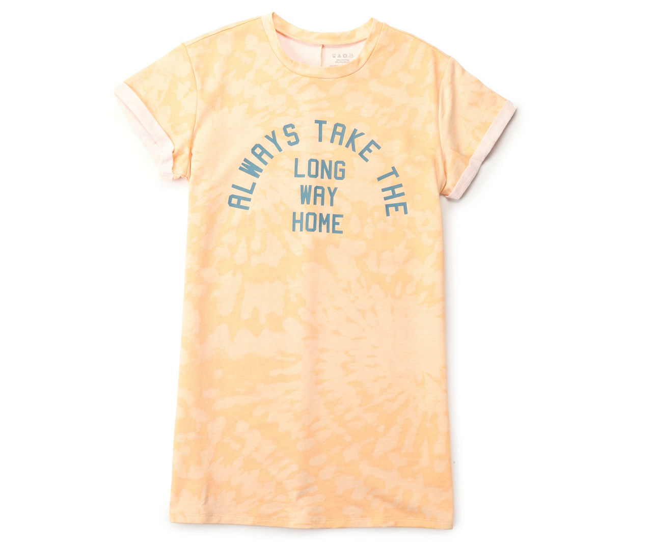 Women's Size XX-Large "Long Way Home" Beach Sand Tie-Dye T-Shirt Dress