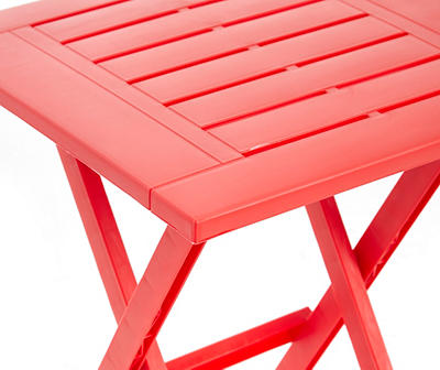Red Adirondack Plastic Outdoor Folding Side Table