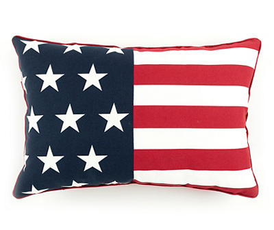 U.S. Flag Outdoor Lumbar Throw Pillow