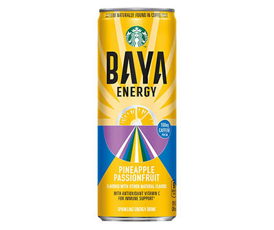 Starbucks Baya Energy Pineapple Passionfruit Sparkling Energy Drink 12 fl oz
