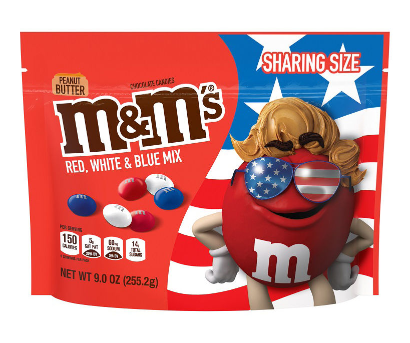 M&M's Red, White & Blue Peanut Butter Milk Chocolate Candies, 9 Oz