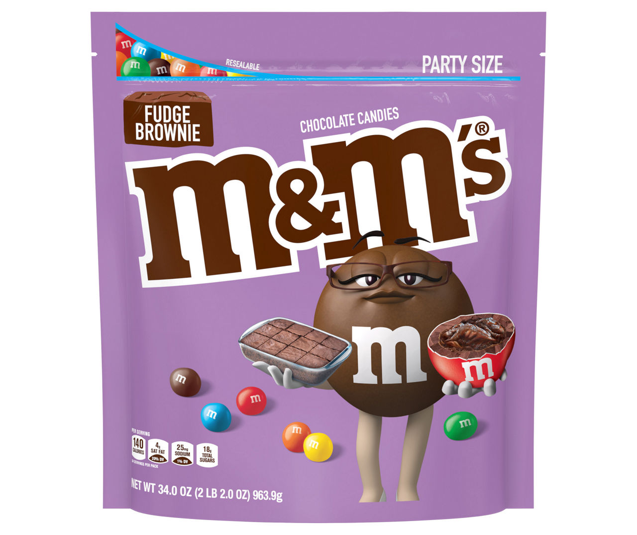M&Ms Fudge Brownie Sharing Size Chocolate Candy, 9.05 oz. Pack of 2