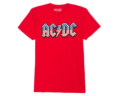 AC/DC Men's Red Americana Logo Graphic Tee