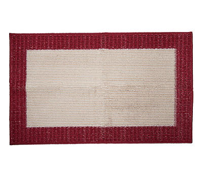 Carr Red & Beige Border Accent Rug, (20