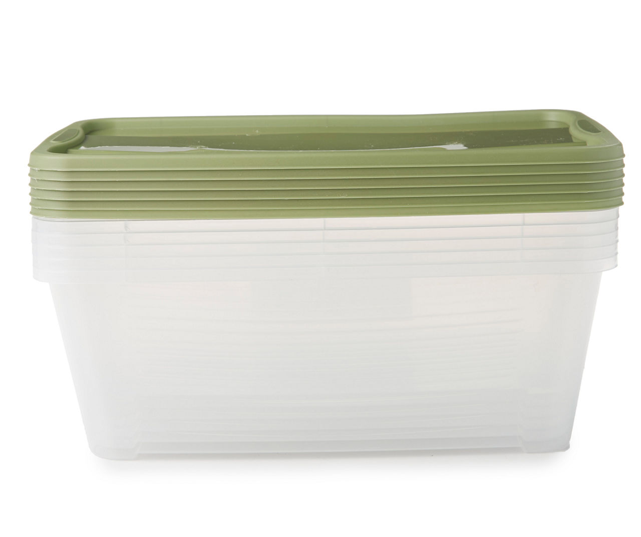 Life Story Clear 6-Quart Storage Box with Green Snap Lids, 6-Pack